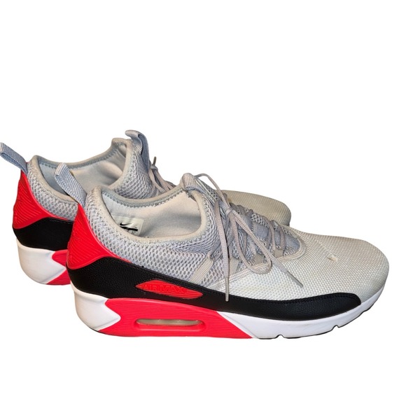 Nike Air Max 90 EZ Men's Wolf Grey Bright Crimson Red Infrared Shoes Size 13 - Picture 2 of 7